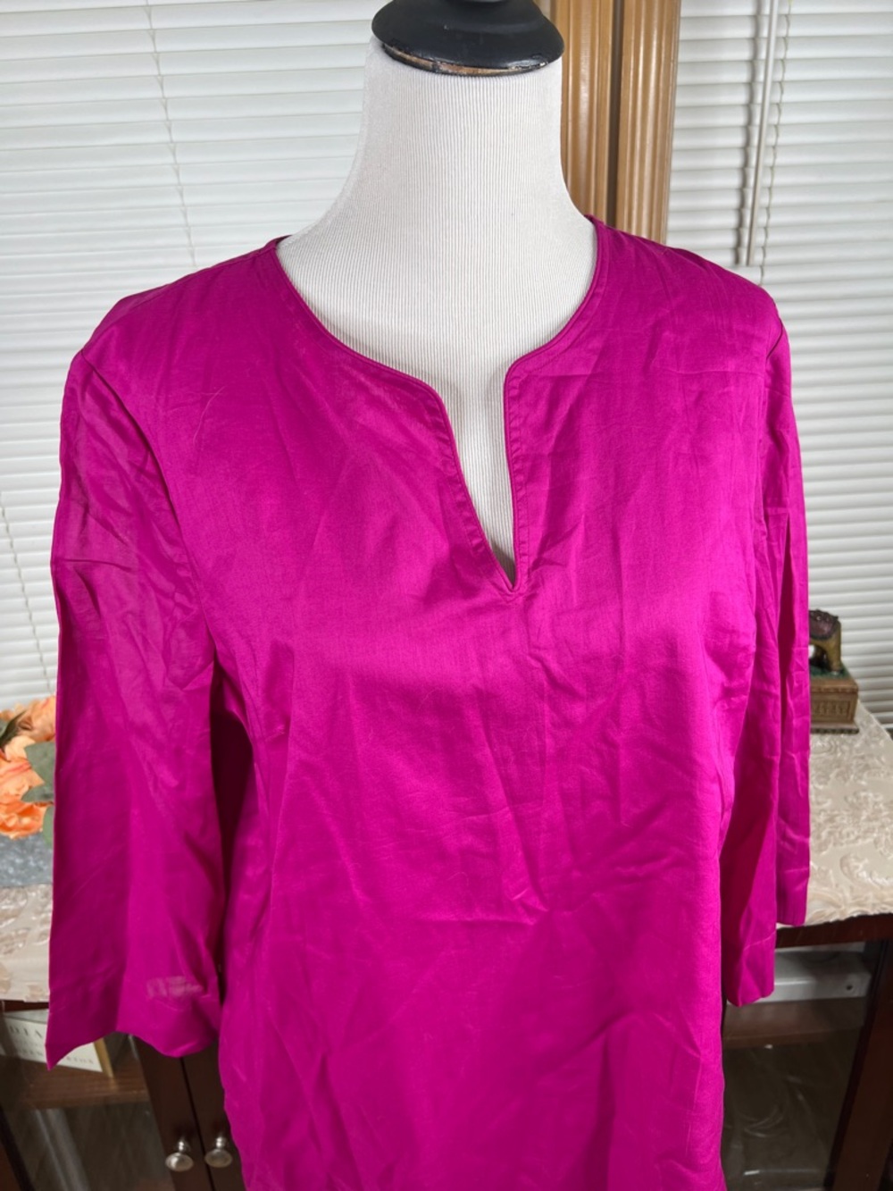 Talbots NWT Split Neck Tunic Top Size Large - Picture 2 of 8